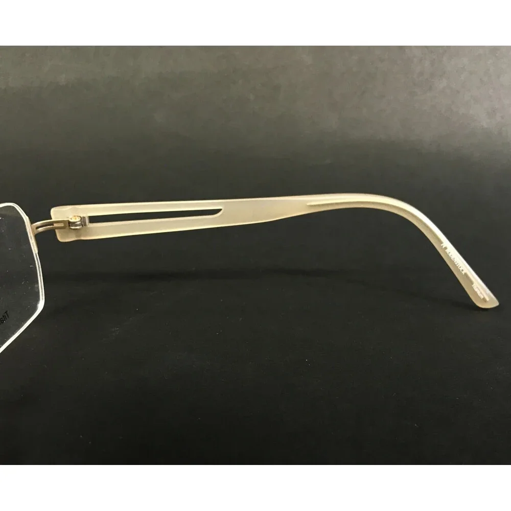 Rodenstock Eyeglasses Frames R4890 C Matte Gold Nude Rimless Rectangle 52-17-135